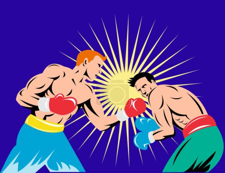 Boxer connectant un punch knockout 