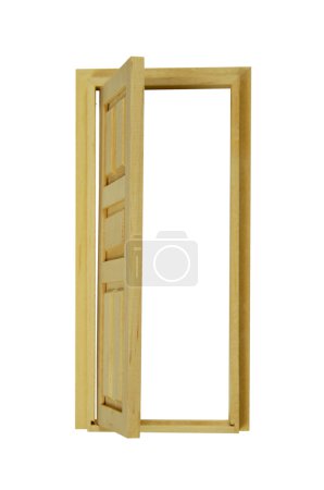 Porte en bois ouverte 