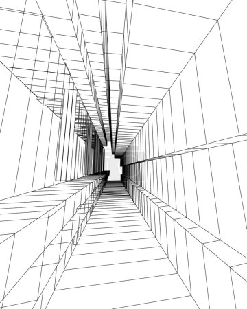 Croquis 3d architecture monochrome 