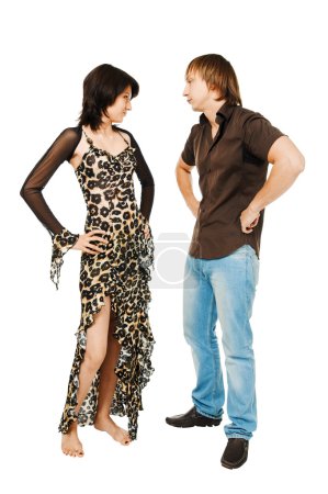 jeune couple sur blanc 