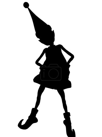 Illustration de silhouette d'elfe de Noël 
