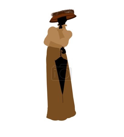 Silhouette d'illustration victorienne féminine 
