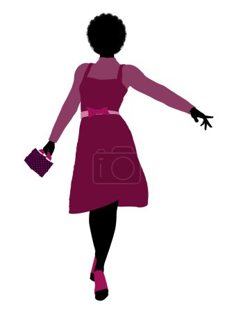 Illustration du shopping afro-américain Silhouett 
