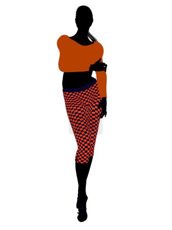 Femme décontractée afro-américaine Illustration Silho 