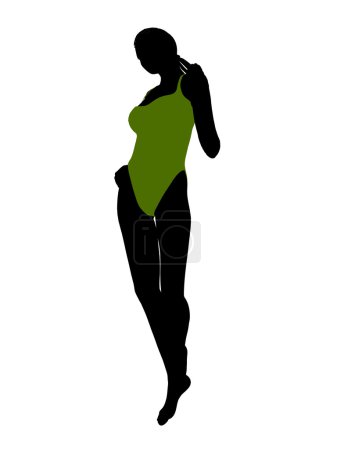 Maillot de bain femme afro-américain Silhouette 
