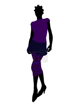 Femme décontractée afro-américaine Illustration Silho 
