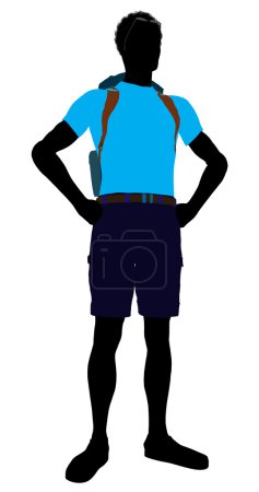 Silhouette de randonneur afro-américain 