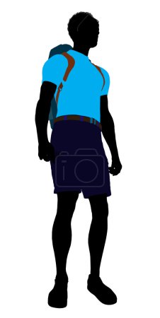 Silhouette de randonneur afro-américain 